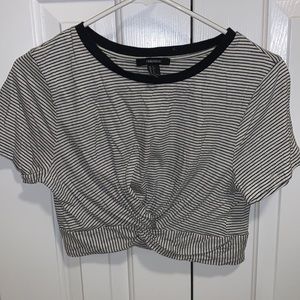Forever 21 striped twist front crop top